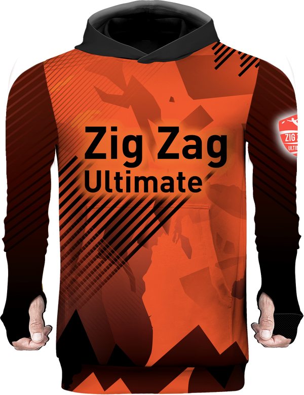 Zig Zag Orange Ultimate | Classic Hoodie - Poly Cotton fabric