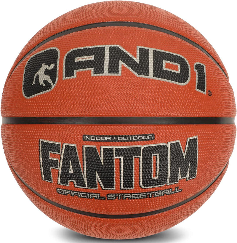 Fantom Rubber Basketball: Official Regulation Size 7 (29.5 Inches) Rubber Basketball - Deep Channel Construction Streetball, Made for Indoor Outdoor Basketball Games