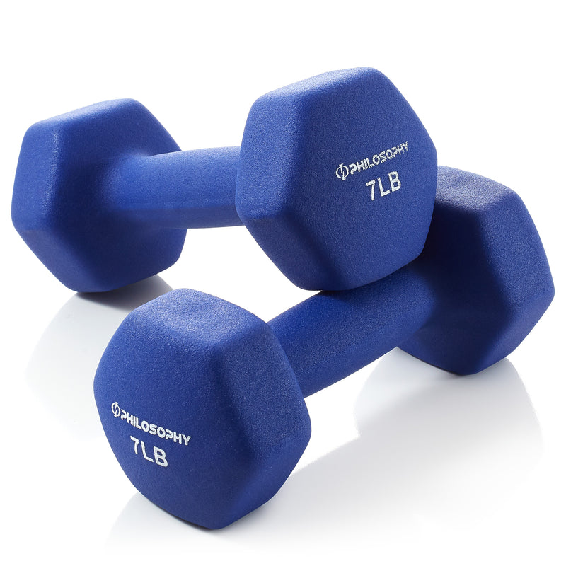 Neoprene Hex Dumbbell Hand Weights, Set of 2 - Workout Strength Training