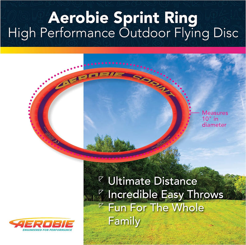 Sprint Ring Outdoor Flying Disc, 10 Inches, Orange