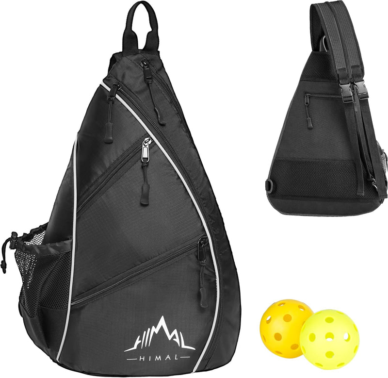 Pickleball Bag-Adjustable Pickleball,Tennis,Racketball Sling Bag-Pickleball Backpack with Water Bottle Holder for Men