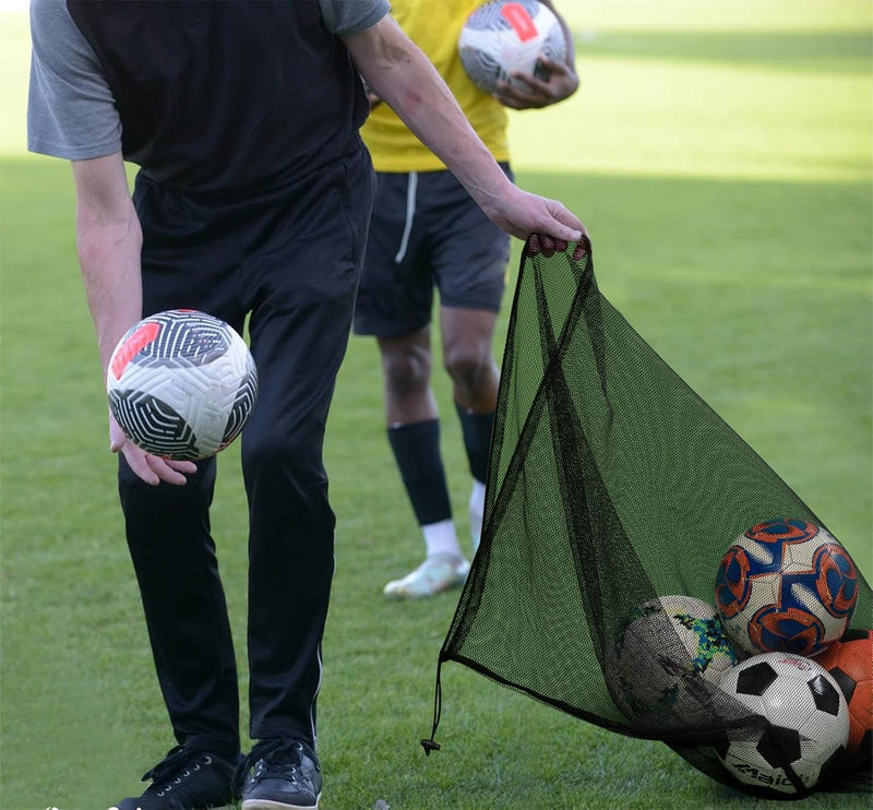 Heavy Duty Soccer Ball Net Bag(10-12Balls) Basketball Mesh Ball Bag Soccer Ball Bags Mesh for Coaches Extra Large Mesh Drawstring Bags