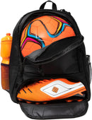 Athletic Backpack - Large Sports Soccer & Basketball Bag - Separate Ball & Cleat Compartment - Durable Design - Boys & Girls - for Soccer, Basketball, Volleyball and Gym Equipment - Blue/Black