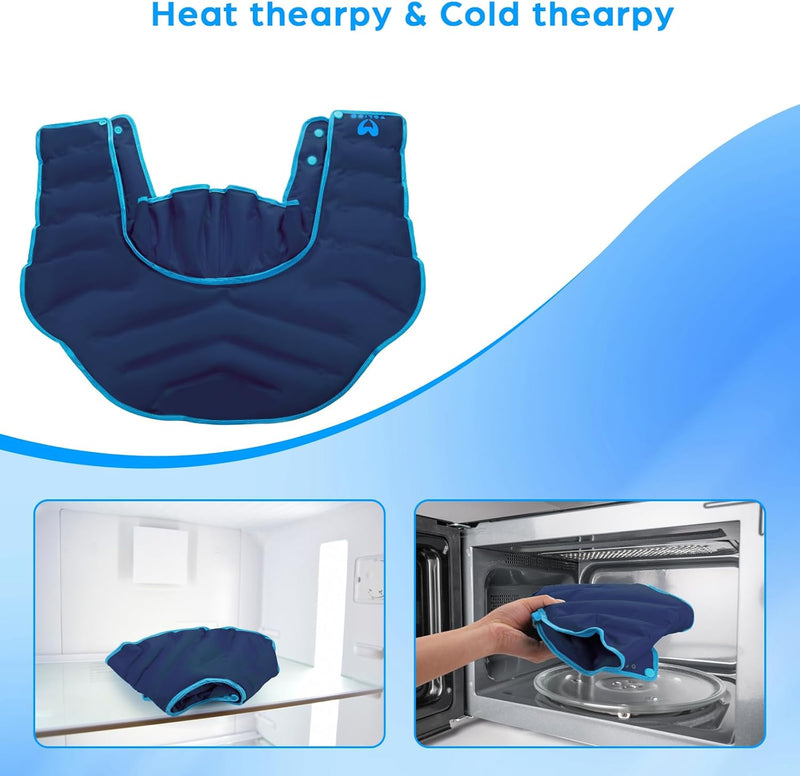 Neck Shoulder Heating Neck Wrap Microwave Heating Pad, Hot and Humid Back Pain Relief Hot Compress, Adjustable Microwave Neck Heater (Nsf-Blue)