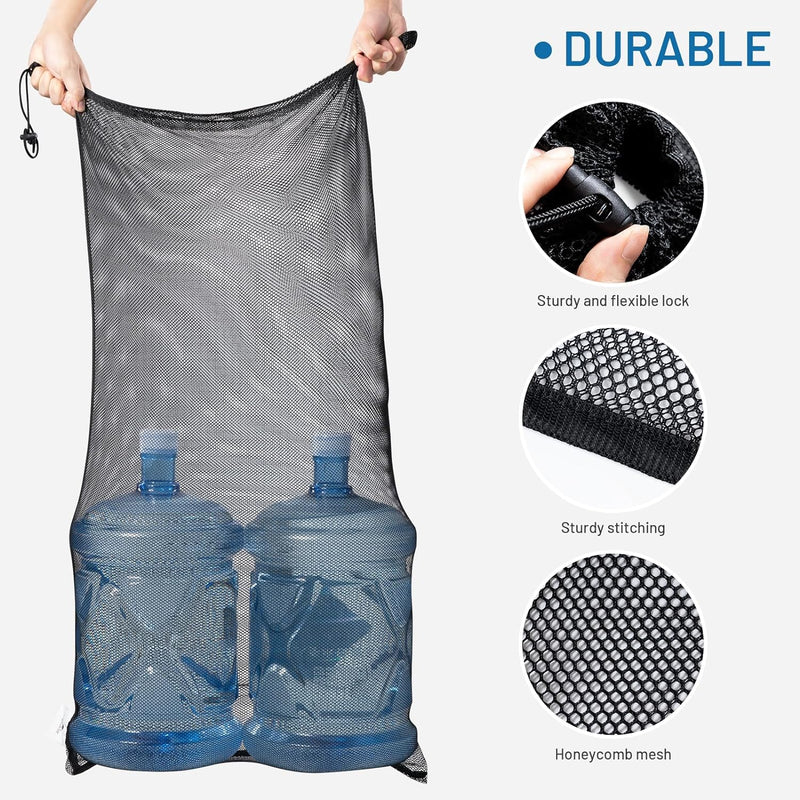 Heavy Duty Soccer Ball Net Bag(10-12Balls) Basketball Mesh Ball Bag Soccer Ball Bags Mesh for Coaches Extra Large Mesh Drawstring Bags