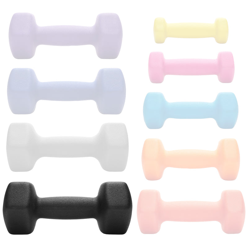 Neoprene Hex Dumbbell Hand Weights, Set of 2 - Workout Strength Training