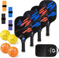 Pickleball Paddles Set of 2, USAPA Approved Lightweight Pickleball Rackets, Durable Fiberglass Pickleball Paddles Set with Polypropylene Honeycomb Core