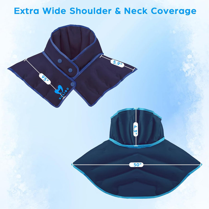 Neck Shoulder Heating Neck Wrap Microwave Heating Pad, Hot and Humid Back Pain Relief Hot Compress, Adjustable Microwave Neck Heater (Nsf-Blue)