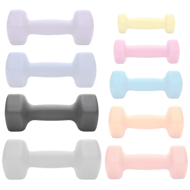 Neoprene Hex Dumbbell Hand Weights, Set of 2 - Workout Strength Training