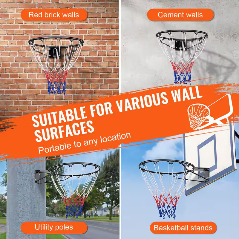 Basketball Rim Q235 Basketball Flex Rim Goal Replacement Standard 18 In. Indoor Outdoor Hanging Hoop