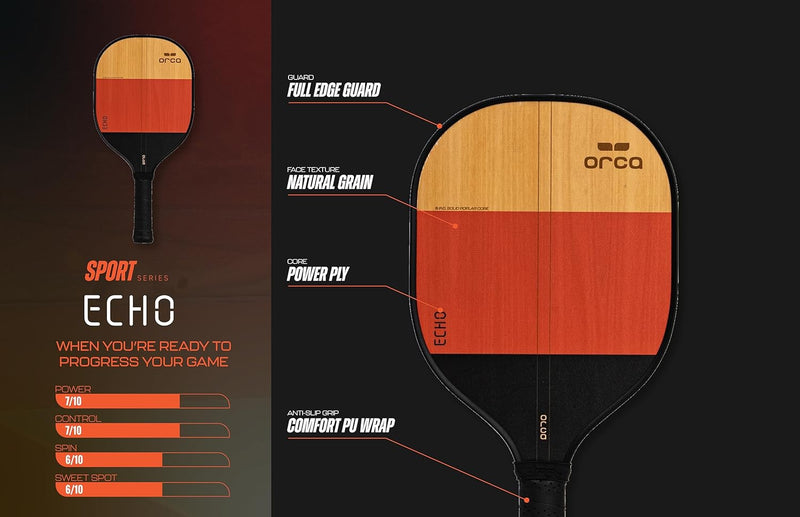 Orca Pickleball Paddles, Sports Series Wood Pickleball Paddle Sets, Pickleball Paddles Starter Set with Pickleballs and Accessories