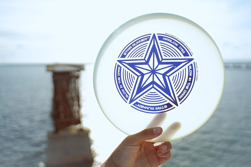 Ultimate Frisbee Disc 175G Glowing Flying Disc: 175 Gram Star Glow in the Dark Toy for Kids, Adults, Ultimate, Dogs