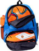 Athletic Backpack - Large Sports Soccer & Basketball Bag - Separate Ball & Cleat Compartment - Durable Design - Boys & Girls - for Soccer, Basketball, Volleyball and Gym Equipment - Blue/Black