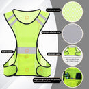 Reflective Running Vest, High Visibility Running Gear with Large Pocket