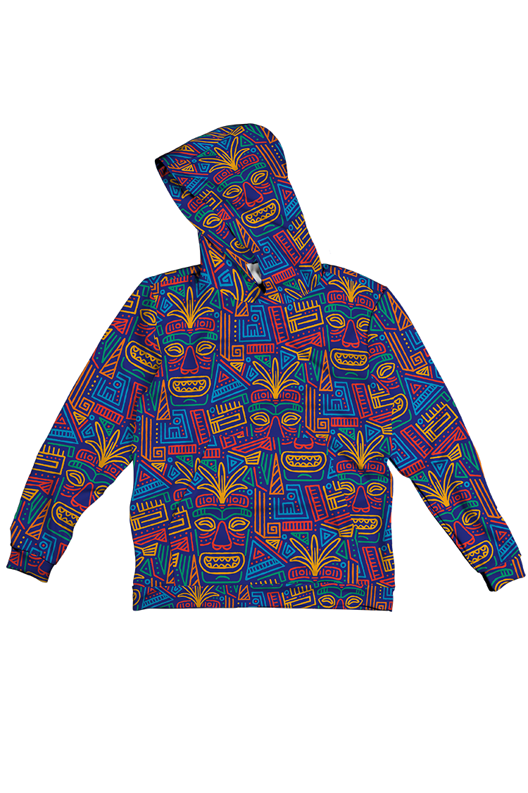 ABSTRACT DESIGN 100% POLYESTER HOODIE