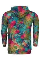 TROPICAL LEAVES 100% POLYESTER HOODIE
