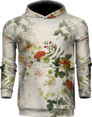 3D CREAM FLOWERS HOODIE