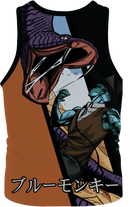 Blue Monkey Old West V8 Black/Orange Singlet