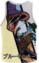 Blue Monkey Old West V8 Grey/Yellow Singlet