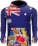 AUSTRALIAN FLAG COLORS LIGHTWEIGHT SUN HOODIE