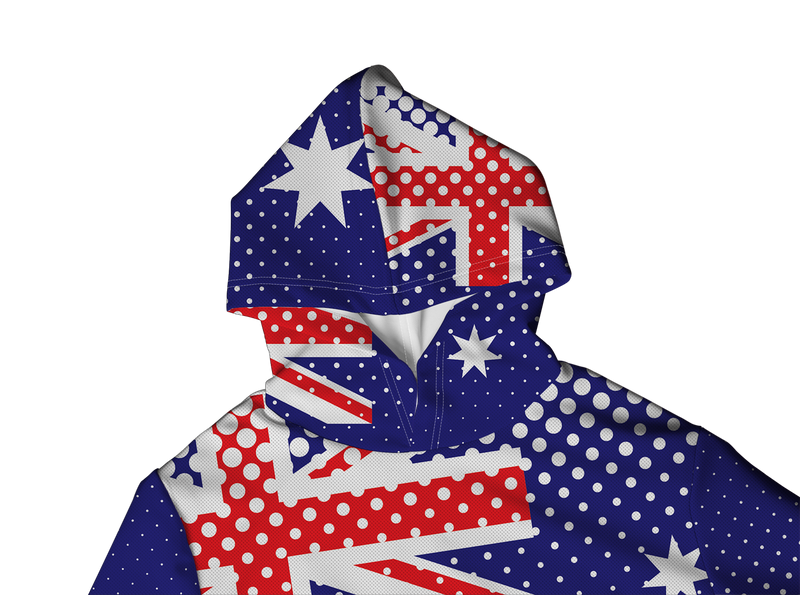 AUSTRALIAN FLAG COLORS LIGHTWEIGHT SUN HOODIE