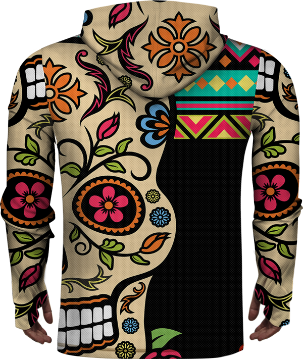 SKULL FLOWER LIGHTWEIGHT SUN HOODIE