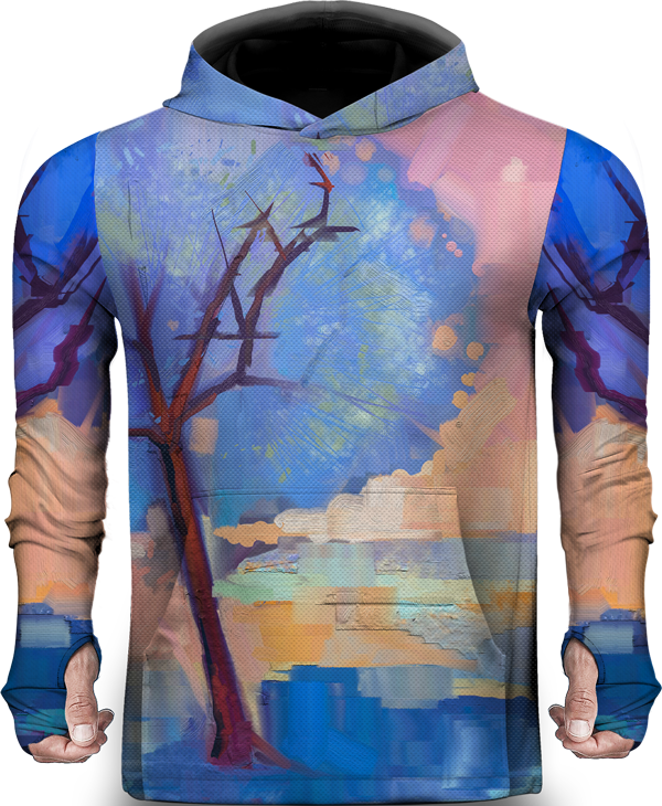 OIL PAINT TREE LIGHTWEIGHT SUN HOODIE