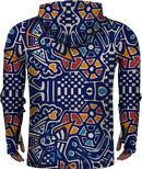 PATTERN BLUE LIGHTWEIGHT SUN HOODIE