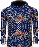 PATTERN BLUE LIGHTWEIGHT SUN HOODIE