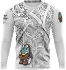 Blue Monkey White Long Sleeve