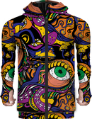 Zip Up Hoodie Hippie Pattern