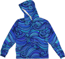 SEA WAVES BLUE LIGHTWEIGHT SUN HOODIE