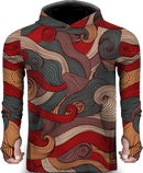 SEA WAVES COLORFUL LIGHTWEIGHT SUN HOODIE