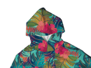 TROPICAL LEAVES 100% POLYESTER HOODIE
