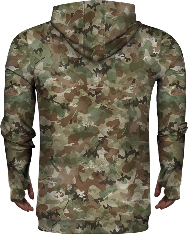 Zip Up Hoodie Army Camo