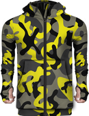 Zip Up Hoodie Camo Yellow