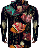 Zip Up Hoodie Tulips Pattern