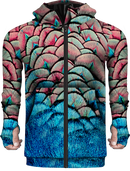 Zip Up Hoodie Peacock Pattern